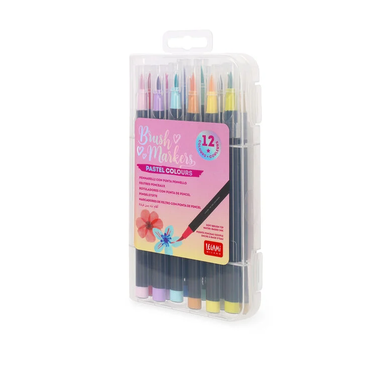 Set di 12 Pennarelli con Punta Pennello Pastel Colours - Brush Markers - immagine 5