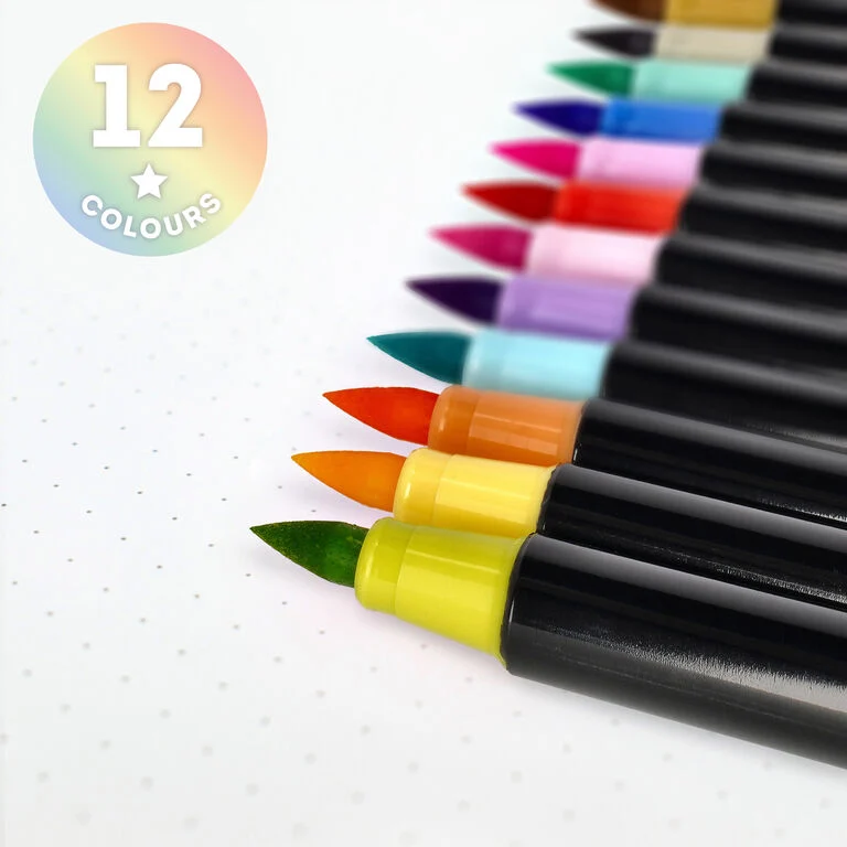 Set di 12 Pennarelli con Punta Pennello Pastel Colours - Brush Markers - immagine 3