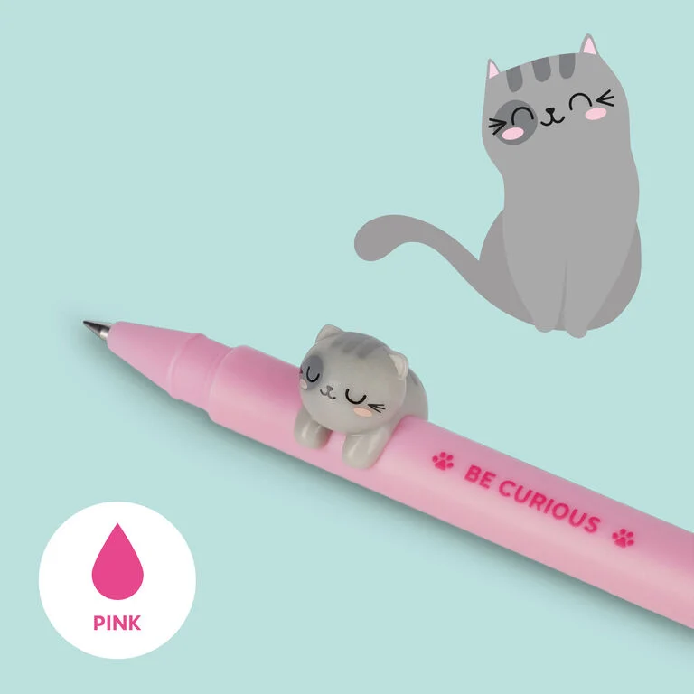 Penna Gel con Animaletto Decorativo Kitty "Be Curious" - immagine 2