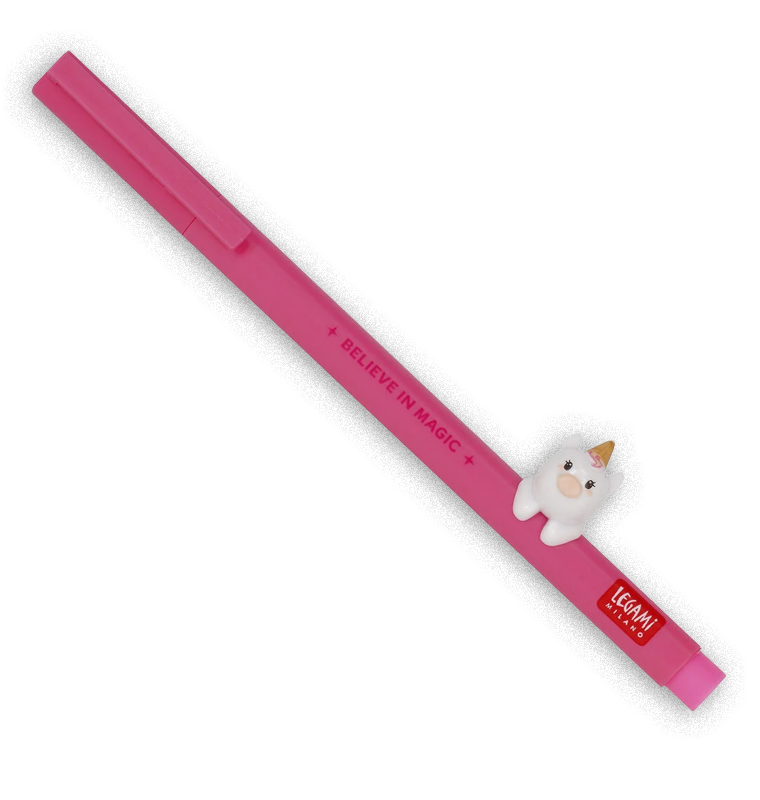 Penna Gel con Animaletto Decorativo Unicorn "Believe in Magic"