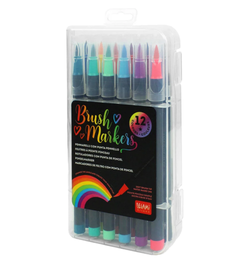 Set di 12 Pennarelli con Punta Pennello Bright Colours - Brush Markers